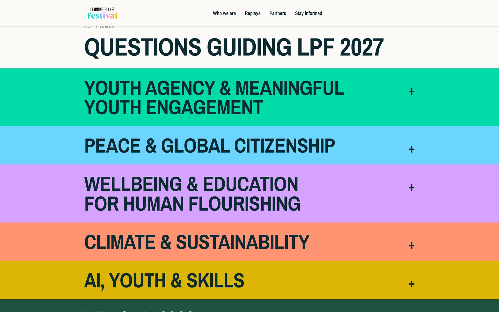 The themes guiding the 2027 edition