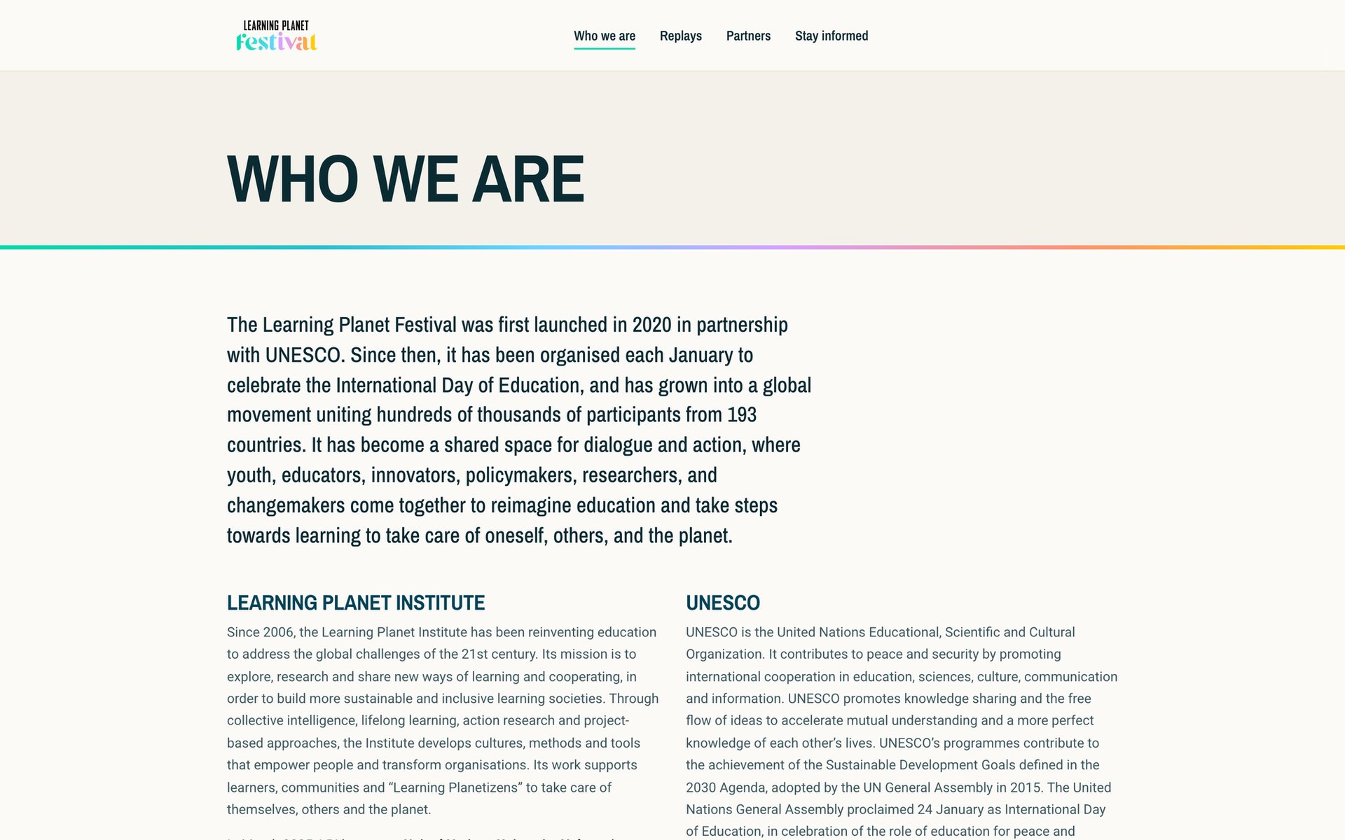 The Who we are page